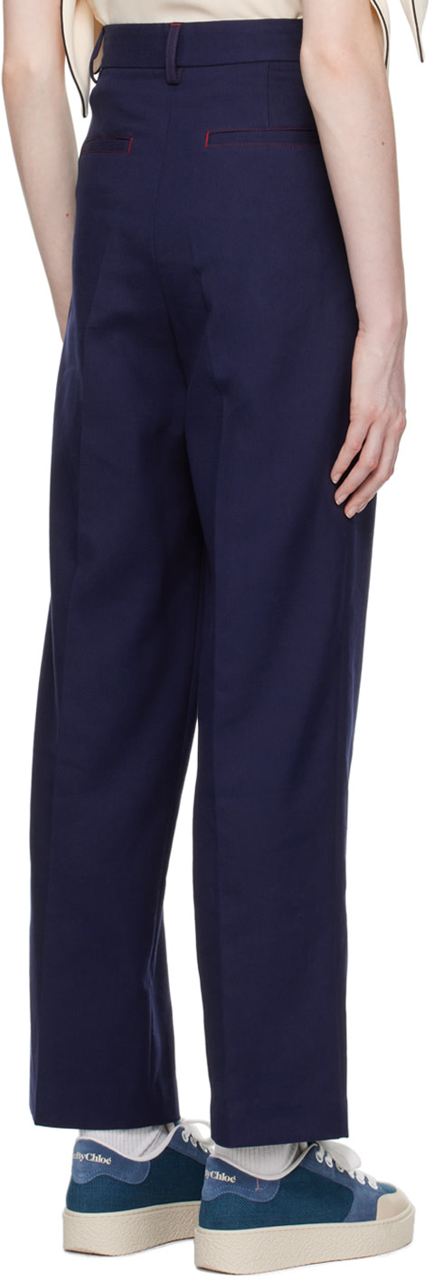 See by Chloé - Pantalon ample bleu marine