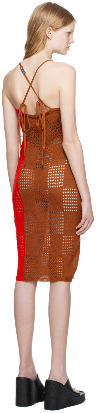 Andersson Bell - Robe midi Keira rouge et brun
