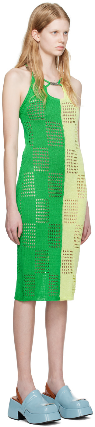 Andersson Bell - Robe midi Keira vert et jaune