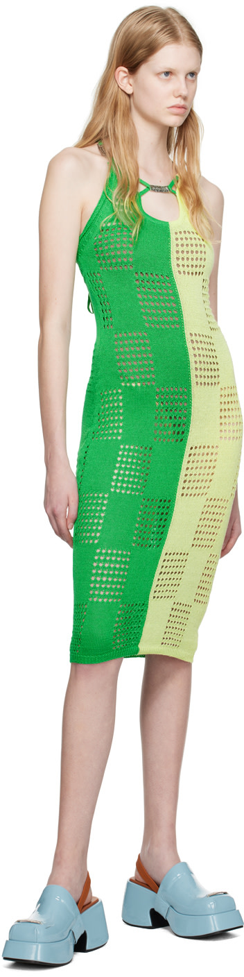 Andersson Bell - Robe midi Keira vert et jaune