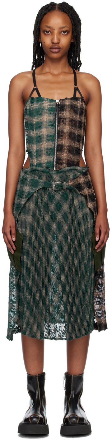 Andersson Bell - Robe midi Maja verte