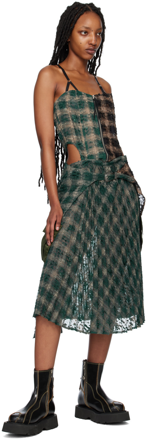 Andersson Bell - Robe midi Maja verte