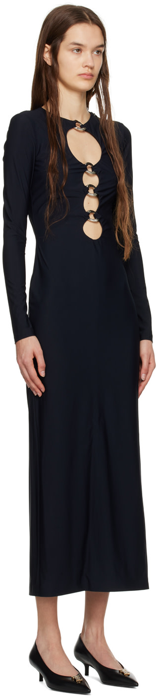 Burberry - Robe longue noire à découpes