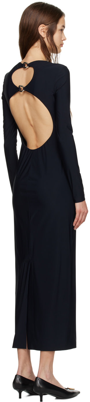 Burberry - Robe longue noire à découpes