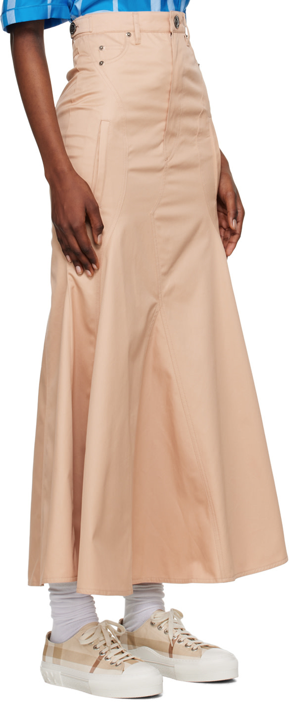 Burberry - Jupe longue évasée beige