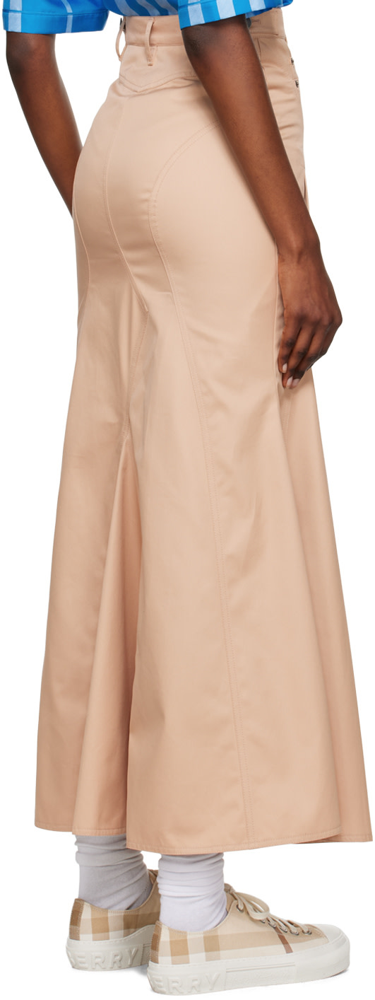 Burberry - Jupe longue évasée beige
