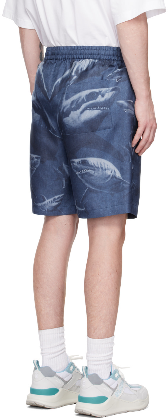 Burberry: ブルー Shark ショートパンツ | SSENSE 日本