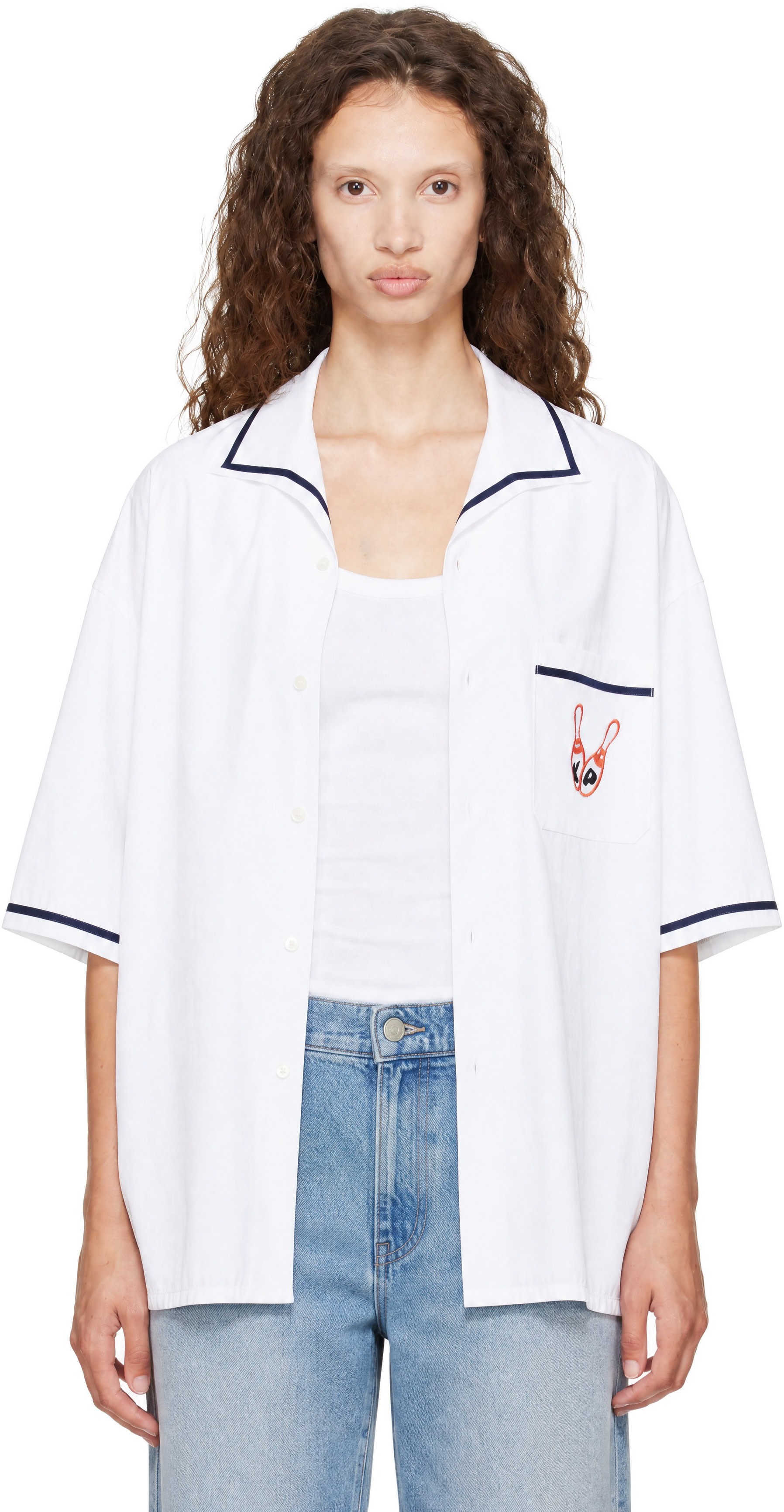 Kenzo - Chemise de bowling blanc