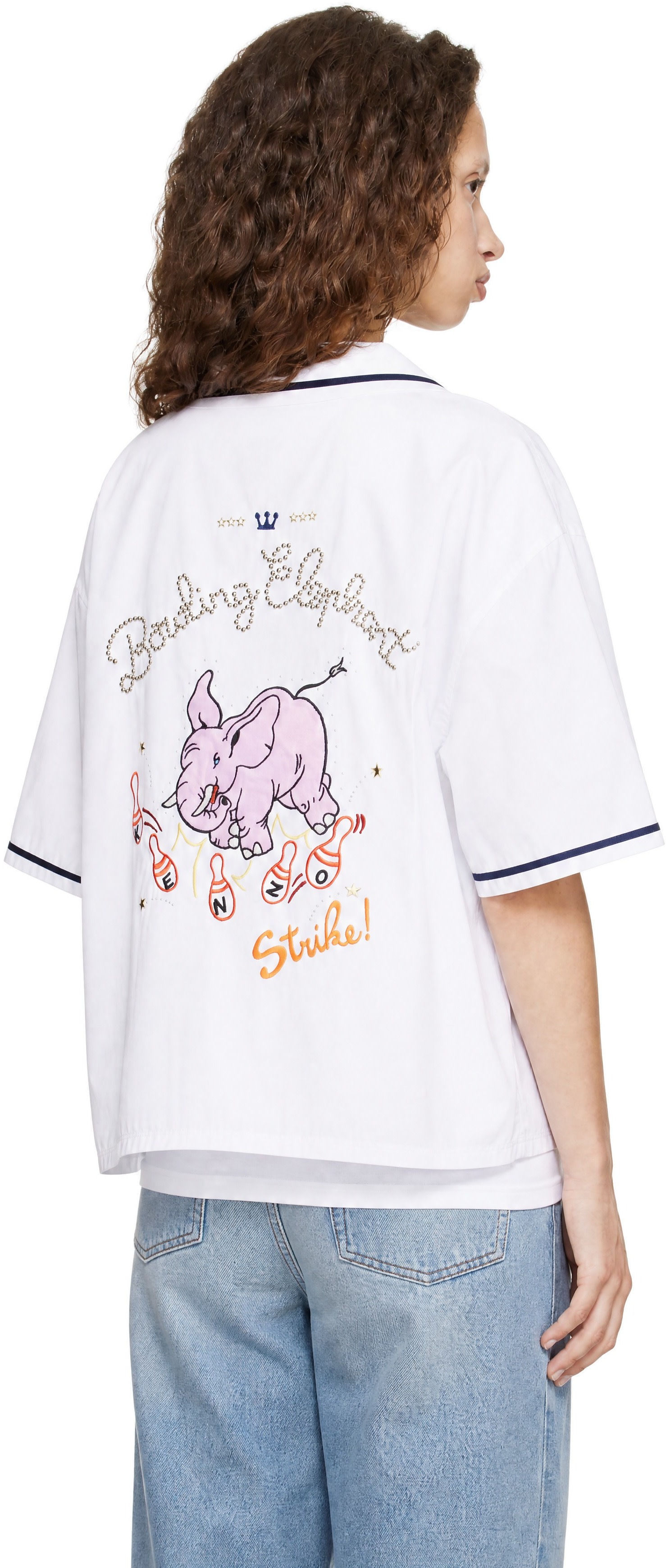 Kenzo - Chemise de bowling blanc