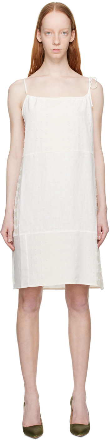 Wynn Hamlyn - Robe courte blanc cassé à patchwork