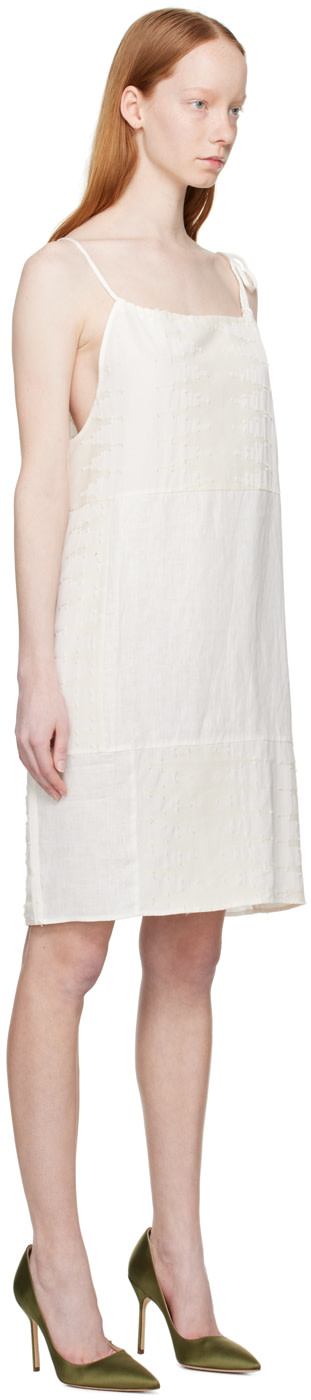 Wynn Hamlyn - Robe courte blanc cassé à patchwork