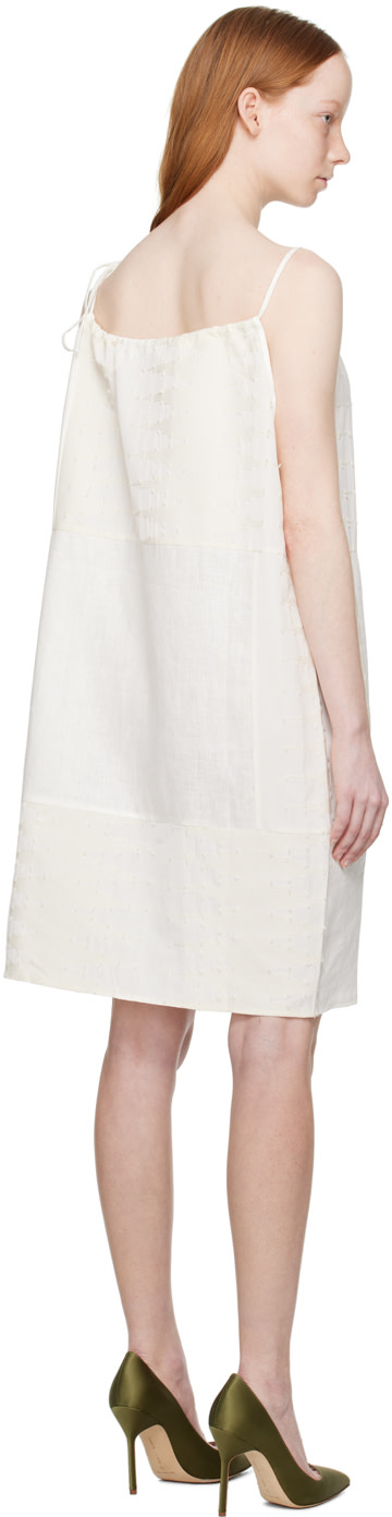 Wynn Hamlyn - Robe courte blanc cassé à patchwork