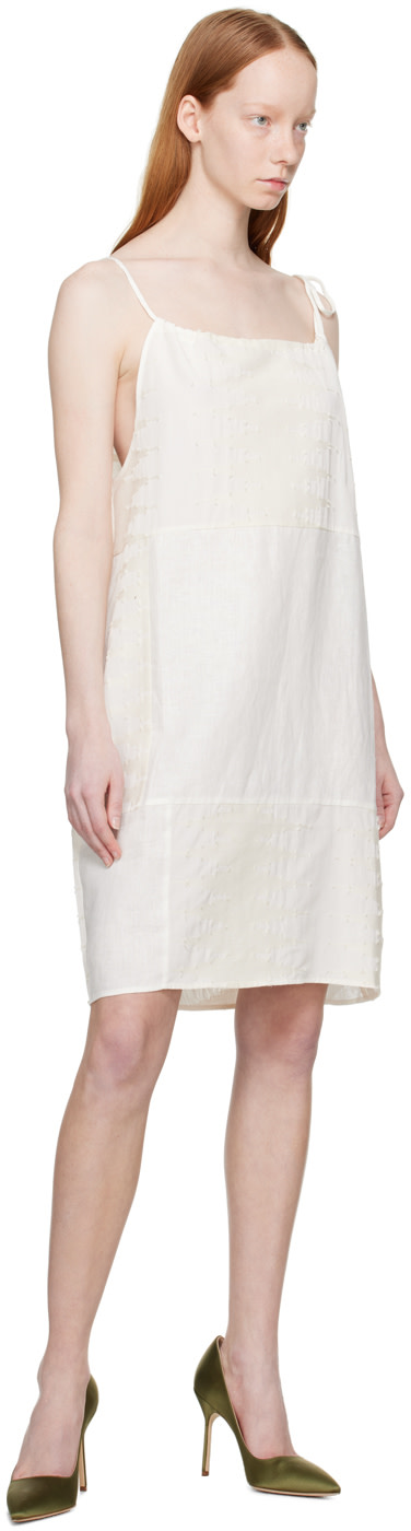Wynn Hamlyn - Robe courte blanc cassé à patchwork