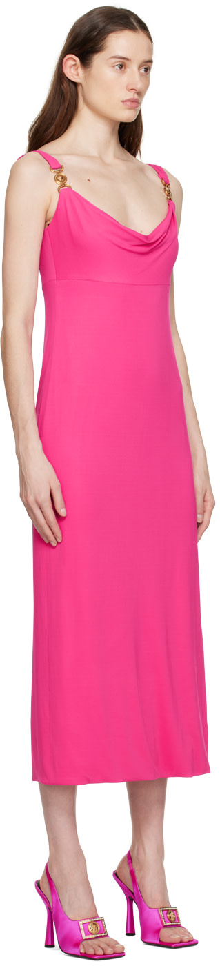 Versace - Robe longue rose à col bénitier