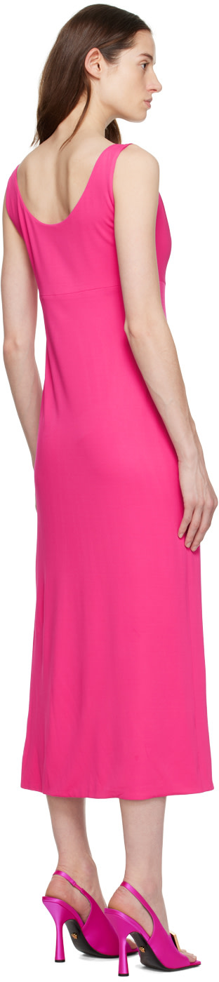 Versace - Robe longue rose à col bénitier