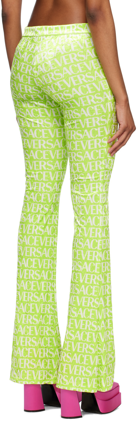 Versace - Pantalon vert à motif à logo