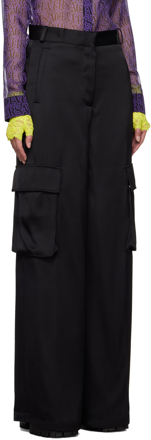Versace - Pantalon noir à poches cargo