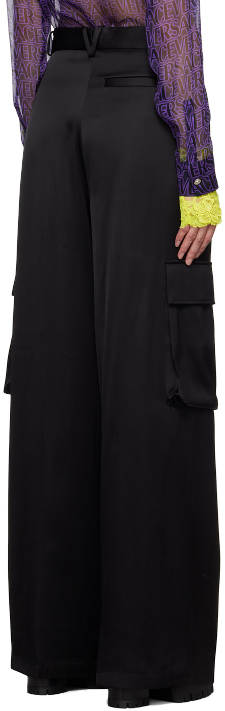 Versace - Pantalon noir à poches cargo