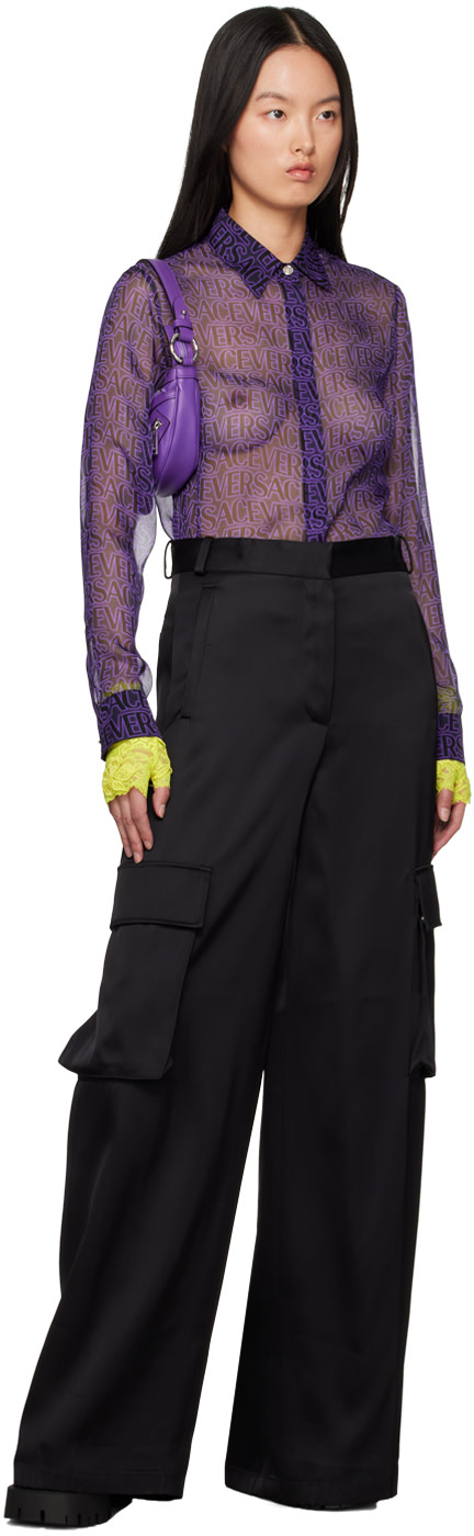 Versace - Pantalon noir à poches cargo