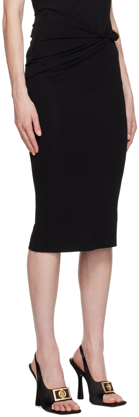 Versace - Jupe midi noire à taille roulée