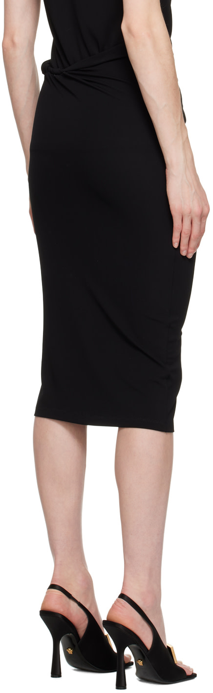 Versace - Jupe midi noire à taille roulée