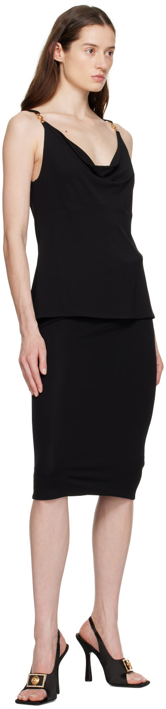 Versace - Jupe midi noire à taille roulée