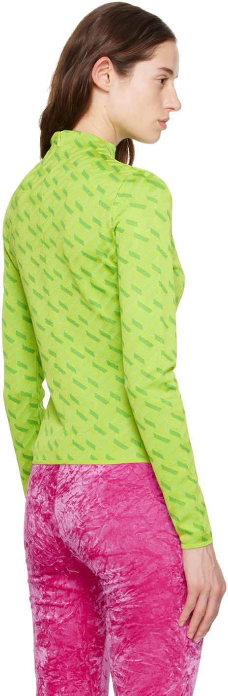 Versace: Green La Greca Sweater | SSENSE