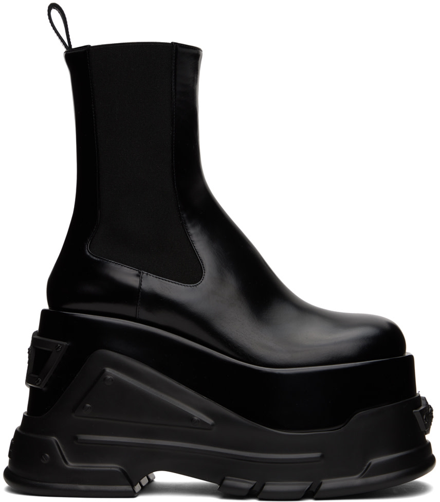 Versace - Bottes Anthem noires à Méduses