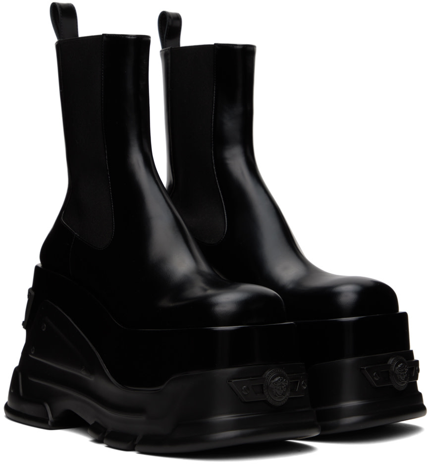 Versace - Bottes Anthem noires à Méduses
