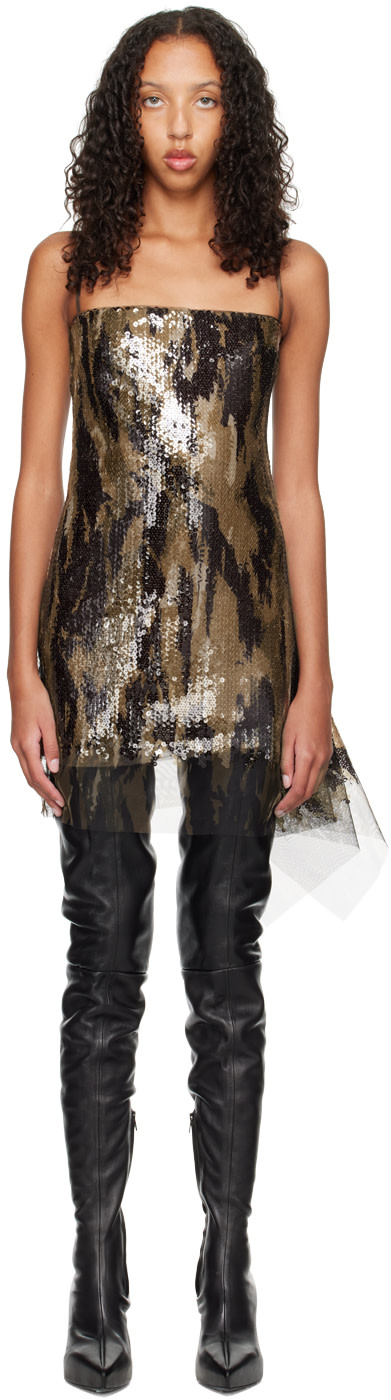 Dion Lee - Robe courte Vertical Horizon brune