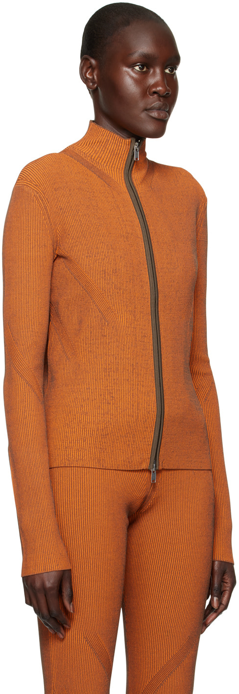 Dion Lee - Pull côtelé orange à glissière