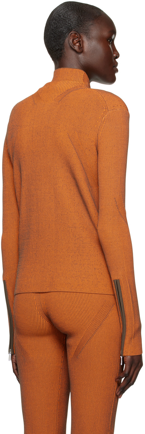 Dion Lee - Pull côtelé orange à glissière