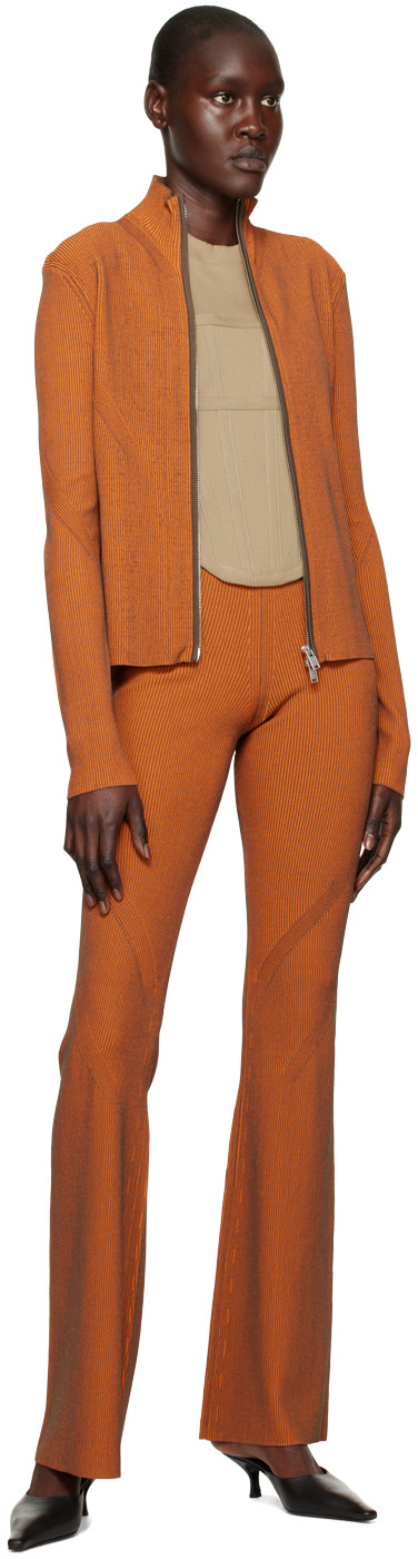Dion Lee - Pull côtelé orange à glissière