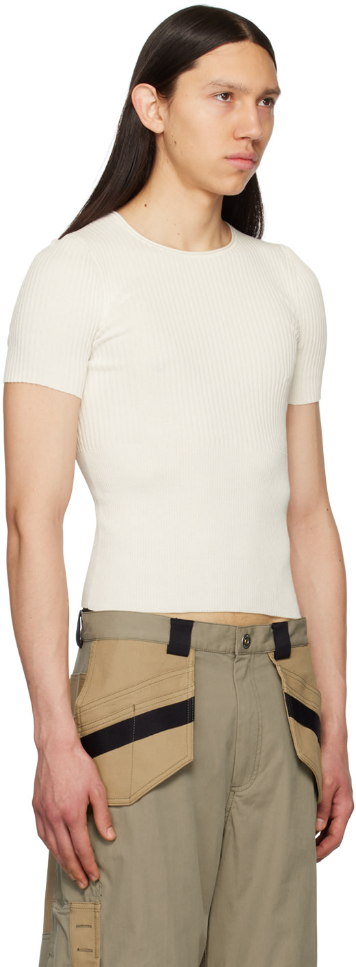 Dion Lee - White Gradient Rib T-Shirt