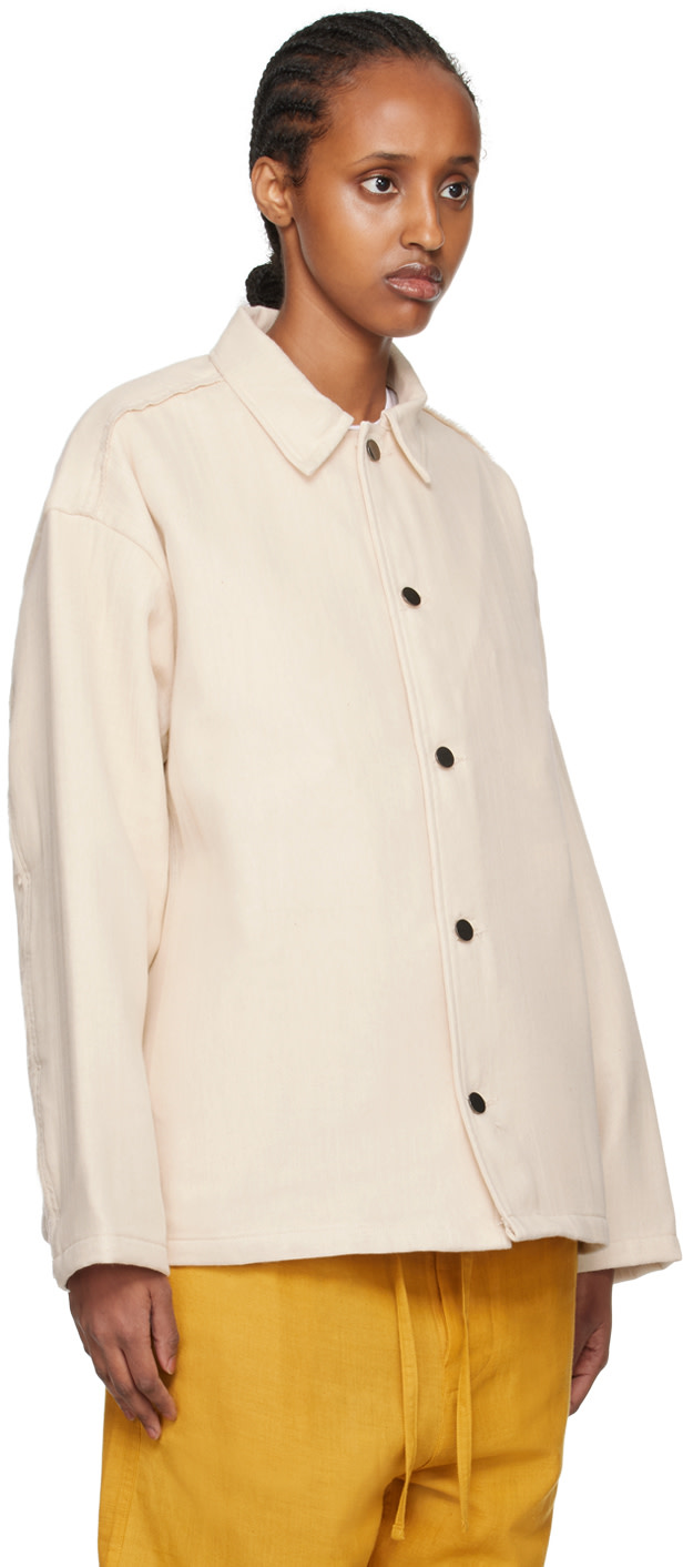 AIREI - Blouson blanc cassé à bords bruts