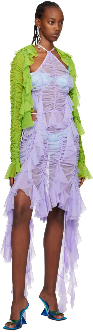 Ester Manas - Cardigan vert à effet ruché