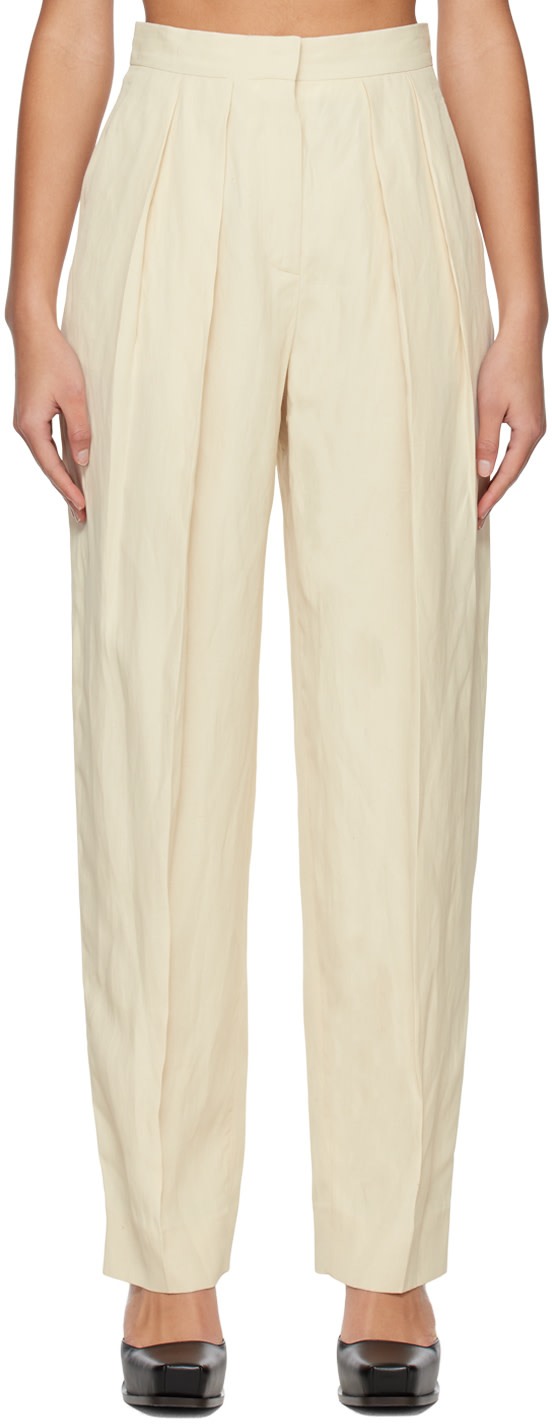 Stella McCartney - Pantalon blanc cassé à plis