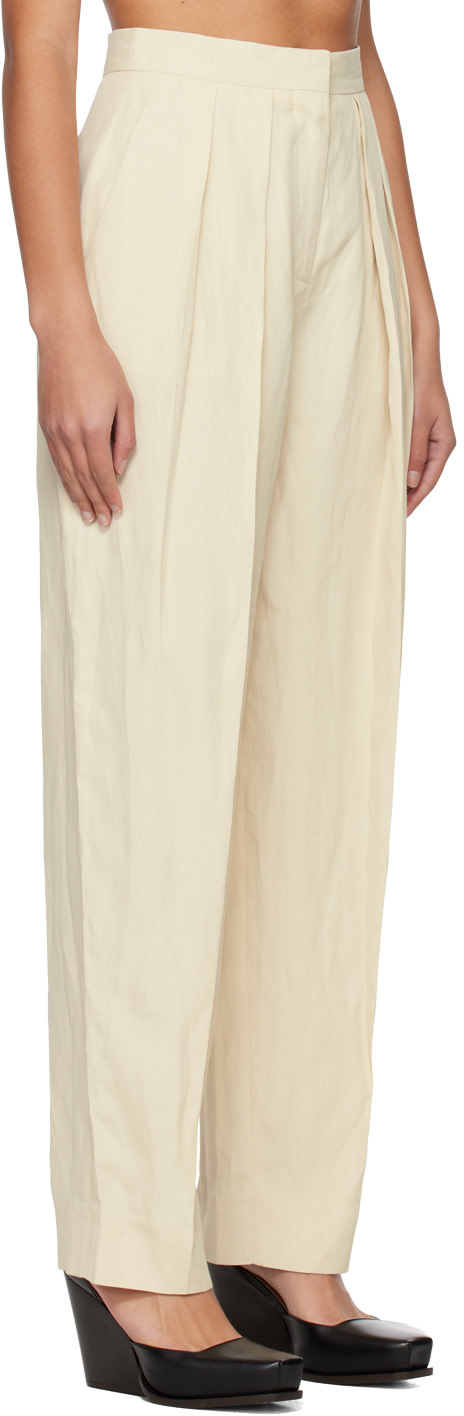 Stella McCartney - Pantalon blanc cassé à plis