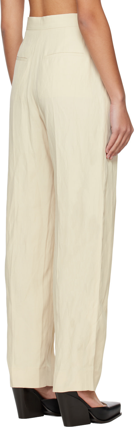 Stella McCartney - Pantalon blanc cassé à plis