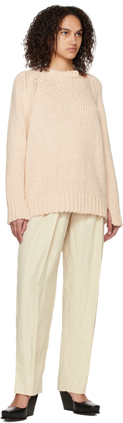 Stella McCartney - Pantalon blanc cassé à plis