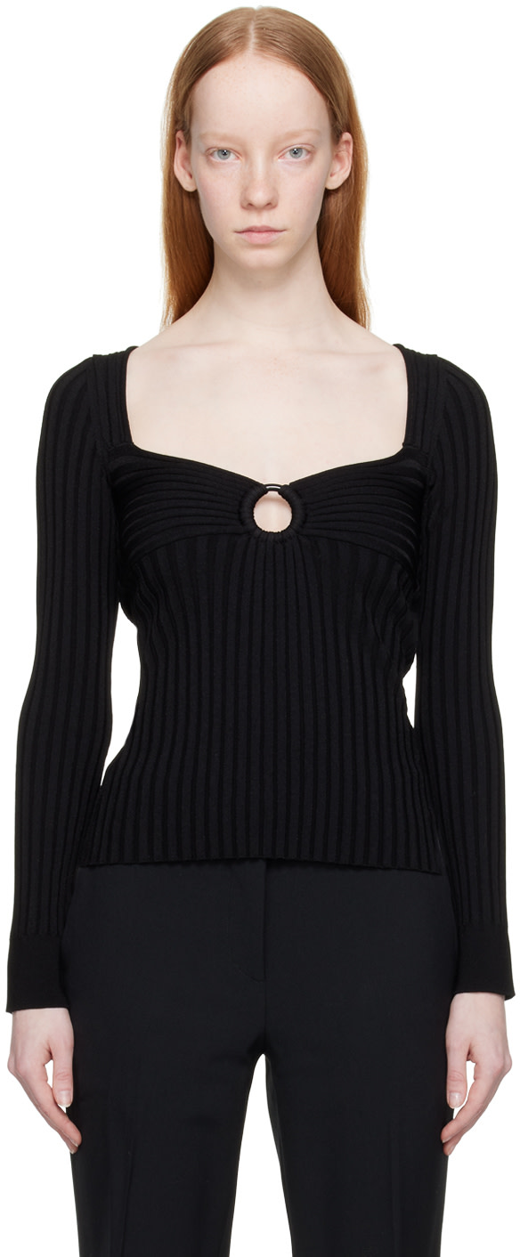 Stella McCartney - Pull noir à col en V