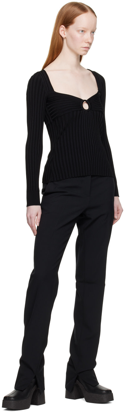Stella McCartney - Pull noir à col en V