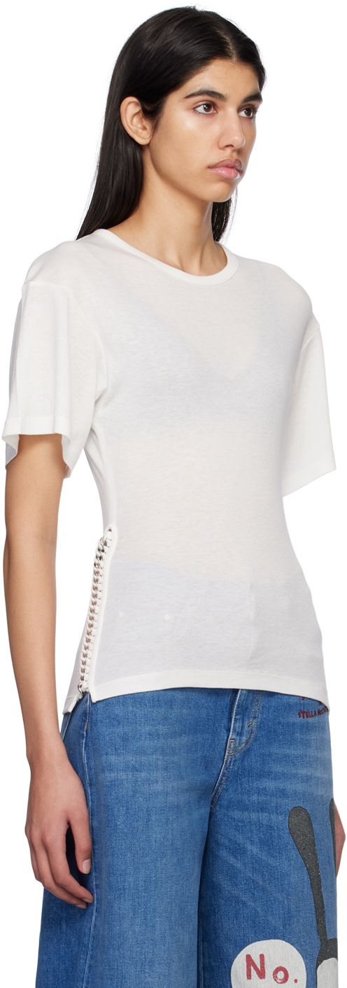 Stella McCartney - T-shirt blanc à chaines