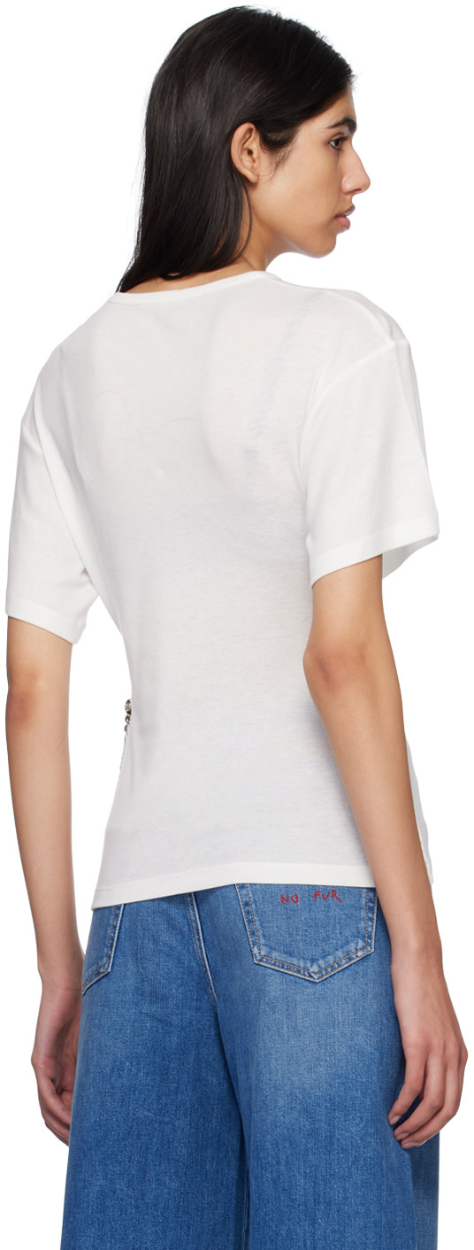 Stella McCartney - T-shirt blanc à chaines