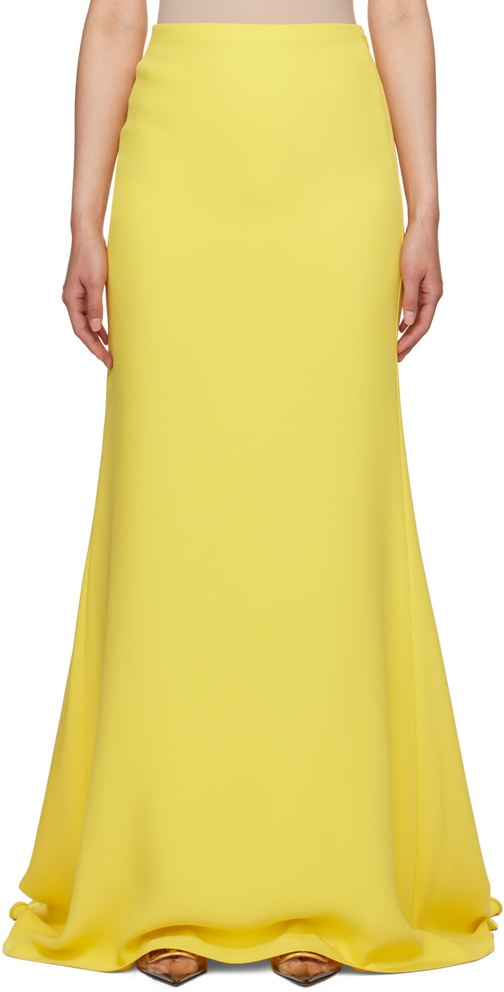 Valentino - Jupe longue évasée jaune