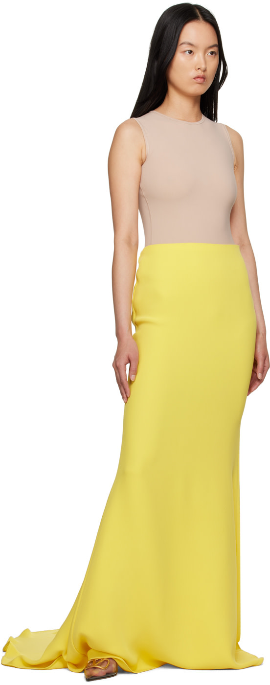 Valentino - Jupe longue évasée jaune