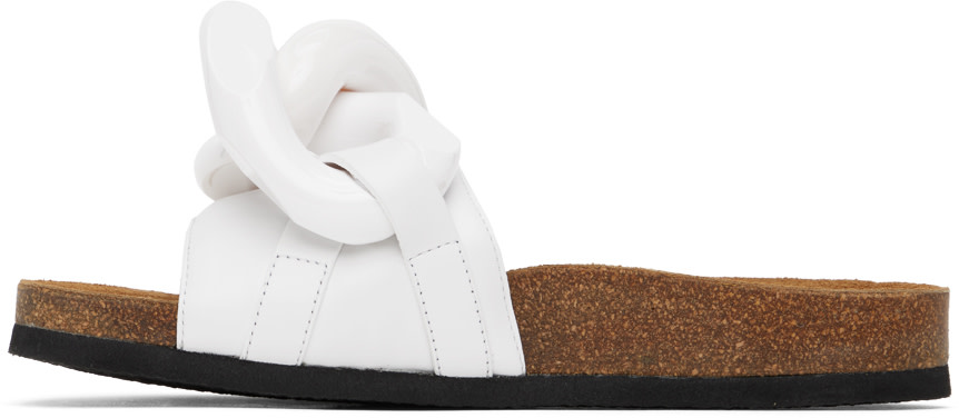 JW Anderson: White Chain Slides | SSENSE