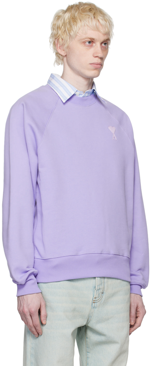 AMI Paris: SSENSE Exclusive Purple Ami de Cœur Sweatshirt | SSENSE