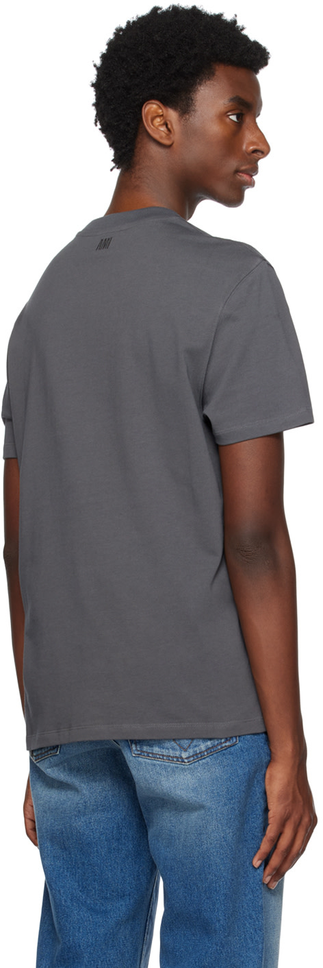 AMI Paris: Gray Ami de Cœur T-Shirt | SSENSE