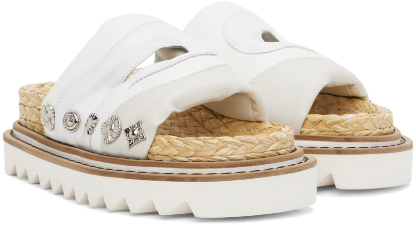 Toga Pulla - Off-White Embellished Sandals